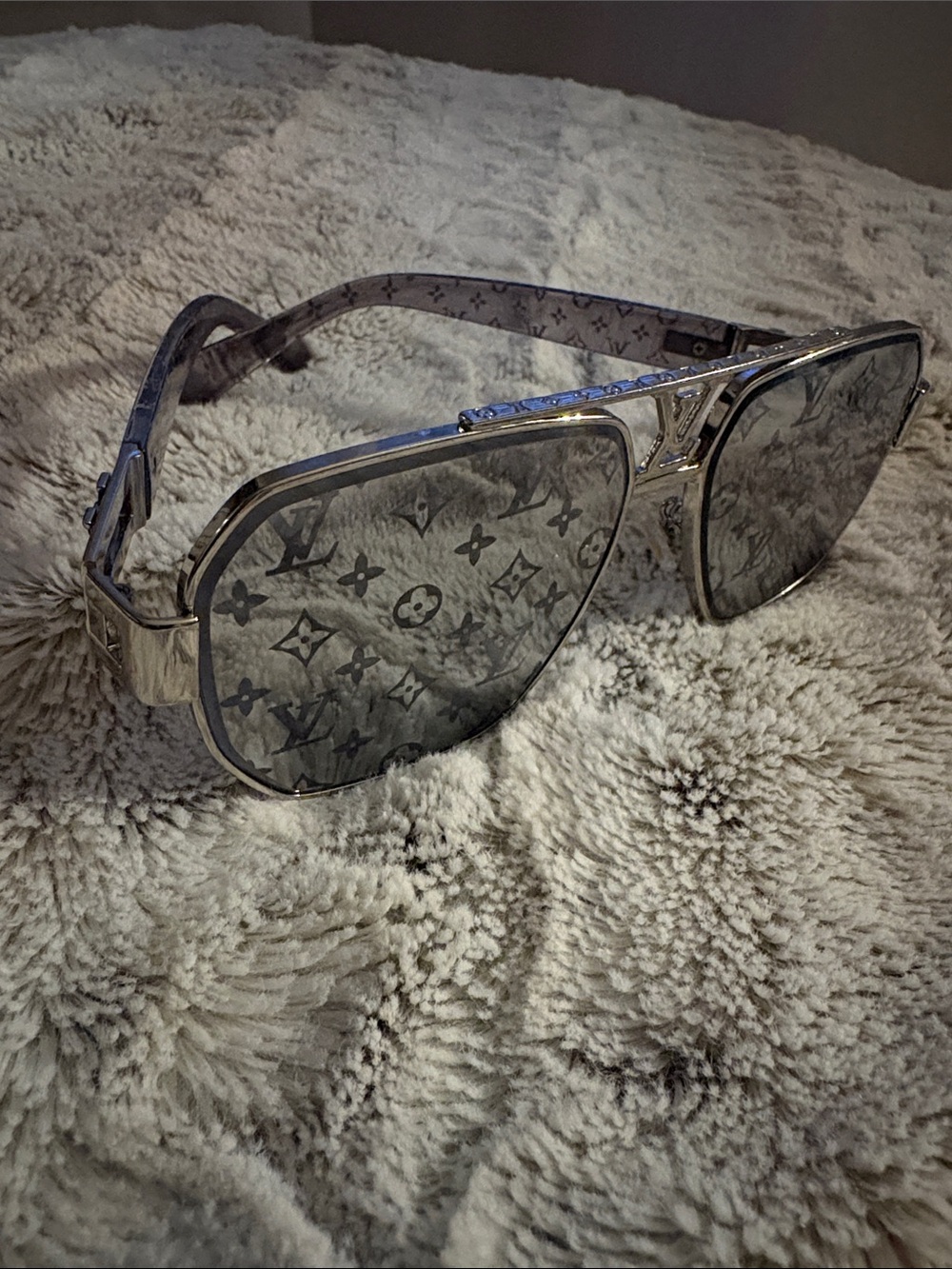 Louis Vuitton Silver Aviator Sunglasses